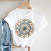 Cute 90s Women's Short Sleeved Flower Pattern New Printed T-Shirt Fashionable Casual Versatile Summer Cartoon Style T-Shirt