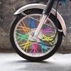 72 Stück Fahrrad Speichenhüllen Abdeckungen Weiß Rot Orange Pitbike Radspeichenschutz Universal für Motorrad für Felgenschutz