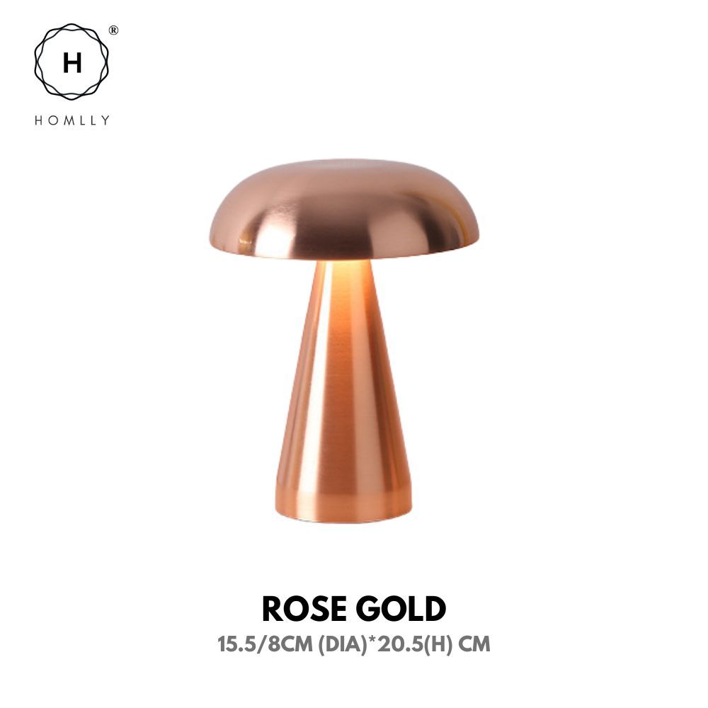 

Homlly Edo Mushroom Touch LED Table Lamp Rose Gold