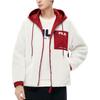 FILA Color Block Drawstring Hooded Simple Casual Faux Lamb Wool Jacket Men jackets Cloud-Mushroom-White F11M249913F-WT