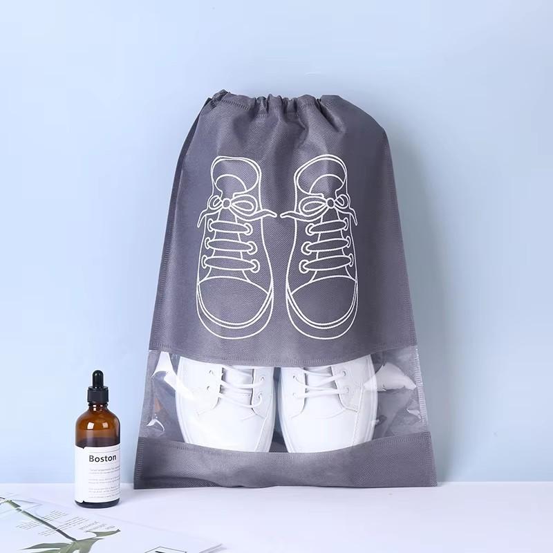 10Pcs Shoes Storage Bag Organizer Bags Non-woven Travel Portable Closet Bag Waterproof Pocket Clothing Tranparent Hanging Bag