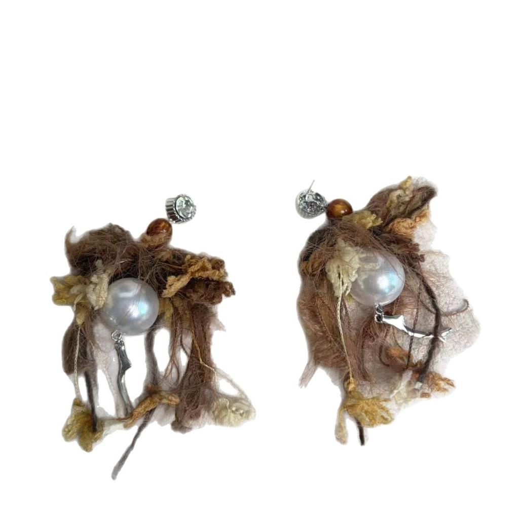 Sweet Temperament Tassel Earrings Ins Style Exaggerated and Atmospheric Earrings for Women