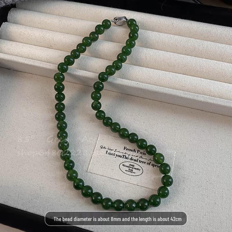 

Элегантное зеленое ожерелье из бисера с белым жемчугом и цепочкой премиум-класса для женщин