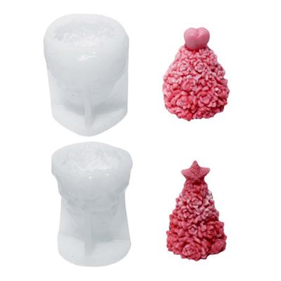 Cute Xmas Tree Heart Star Candle Mold 3D Abstract Resin Epoxy Casting Molds for Party Decor Ornament Aromatherapy Mold