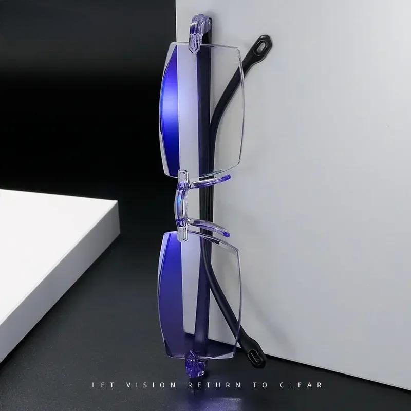 1pc Rimless Anti Blue Light Myopia Glasses 1 0 to 4 0 Prescription Nearsighted Frameless Eyewear for Eye Protection
