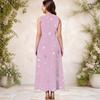 Women Plus Size Keyhole Neck Sleeveless Printed A Line Long Dress Dark Green And Gold