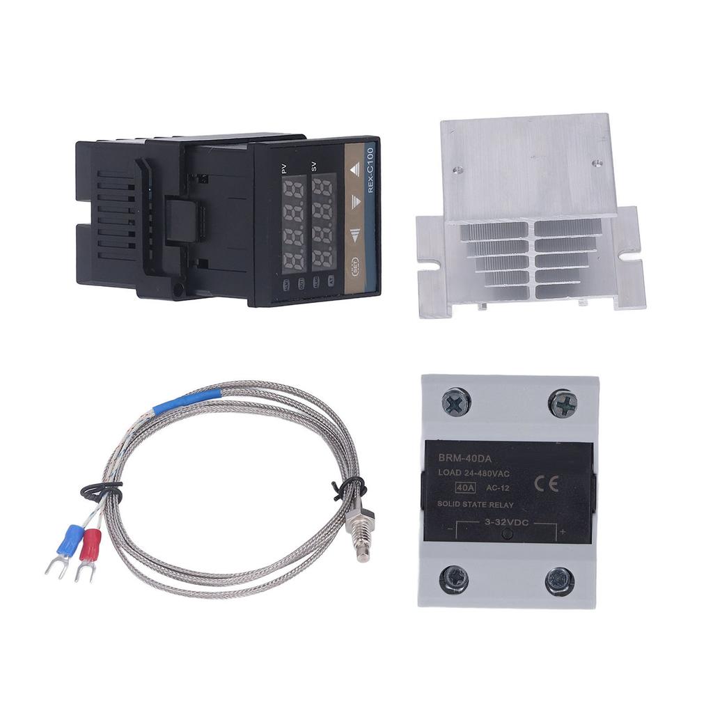 Cyfrowy termostat PID Szybki Dokładny Regulator Temperatury Grzałki z SSR Termopara K Biały