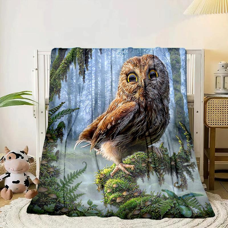 Mystical Forest Owl Blanket Flannel Blanket Throw Blanket Sofa Cover Blanket Soft Premium Blanket Picnic Blanket Tv Blanket Gifts