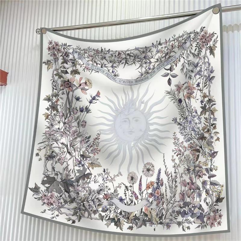 90Cm * 90cm Hangzhou High-quality Twill Forged Large Square Scarf, Fashionable Versatile Printed Silk Scarf, Sunscreen Shawl, Scarf