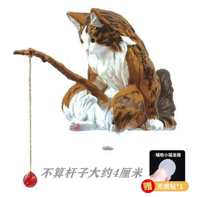 Fishing Cat Car Interior Decoration Cute Resin With Pipe Glasses Auto Rearview Mirror Pendant Air Outlet For Car Accessories