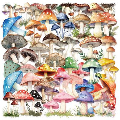 50Pcs/Set Cartoon Mushrooms Series 01 PET Stickers Waterproof DIY Fashion Doodle Decals Stickers