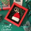 Christmas Hat Women Key Buckle Christmas Key Chain Handmade Crochet Pendant Korean Style Key Ring