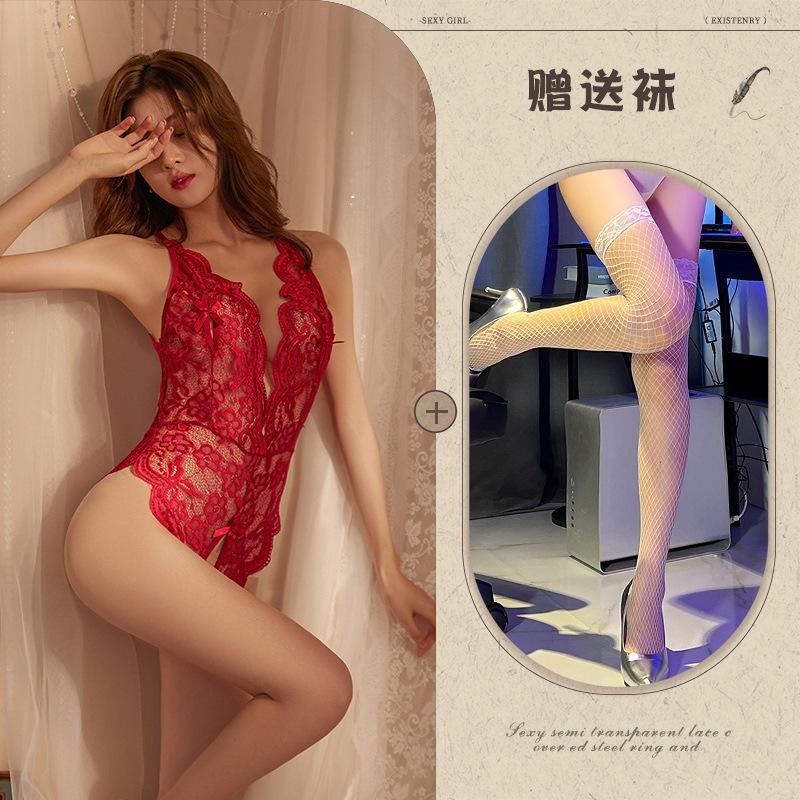 Night listening incense lingerie sexy onesie wholesale hot free lace uniform perspective temptation one piece hair