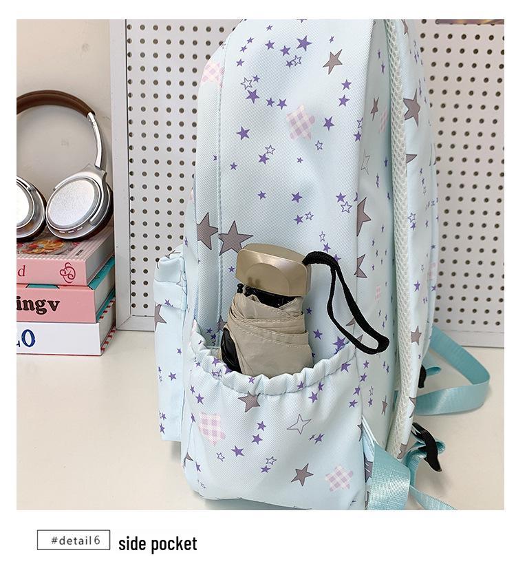 Women's Large Capacity Star Backpack - Lightweight, Cute, and Simple for Primary To High School Students