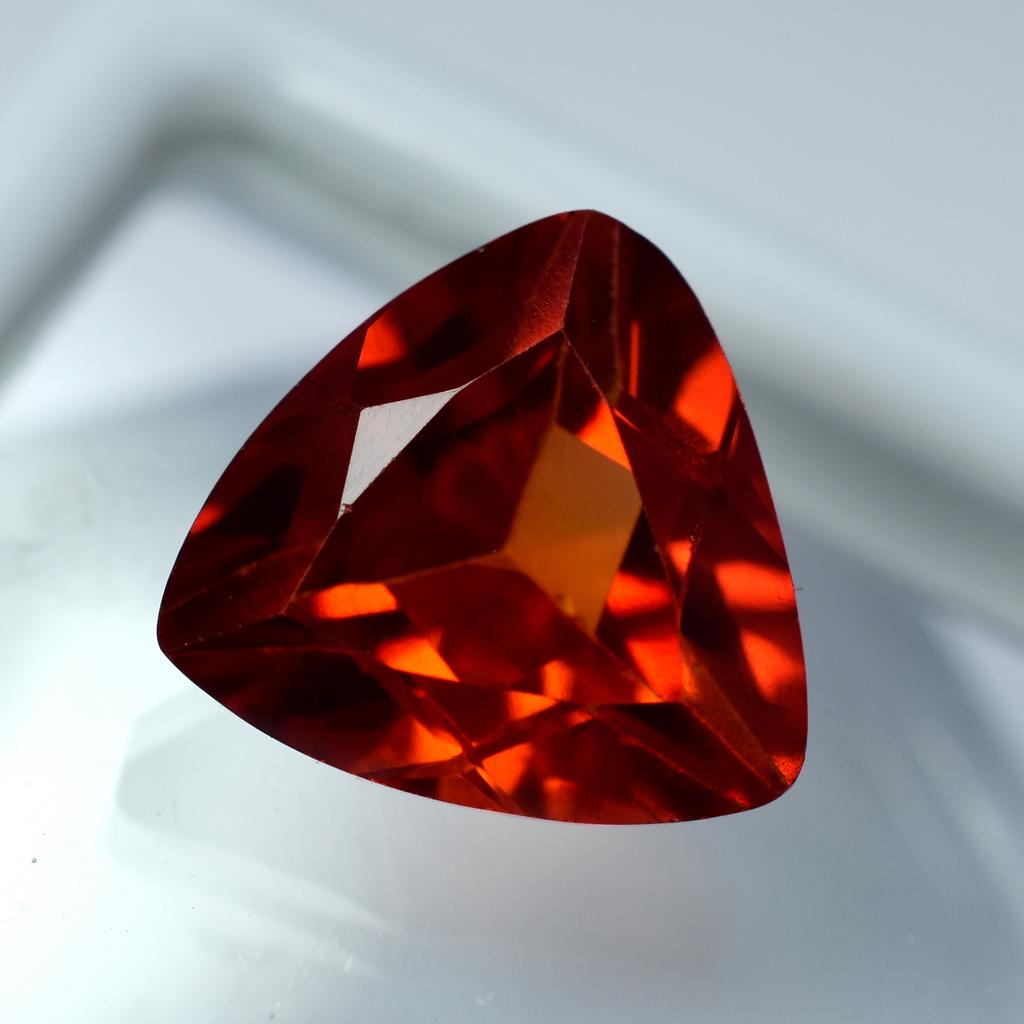 Natural Orange Sapphire   6.25 Ct Excellent Trillion Cut Loose Gemstone
