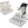 Plastic 3 Steps Cat Litter Box Ramp Detachable Adjustable Automatic Cat Toilet Feet Filter Leak-proof Non Slip