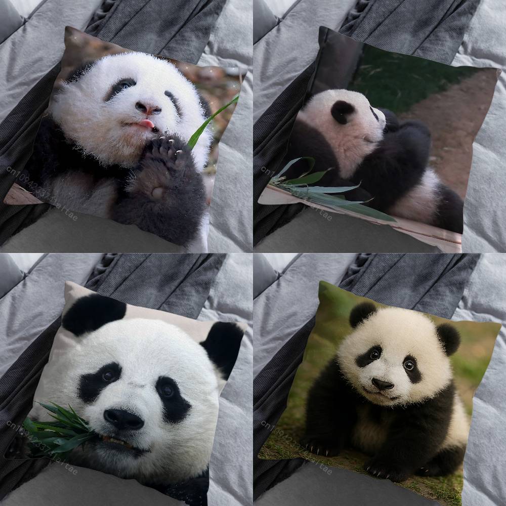 Cute Animal Panda Pillow Over Living Room Sofa Cushion Cover Home Decoration Bedroom Room Bed Pillow Cover