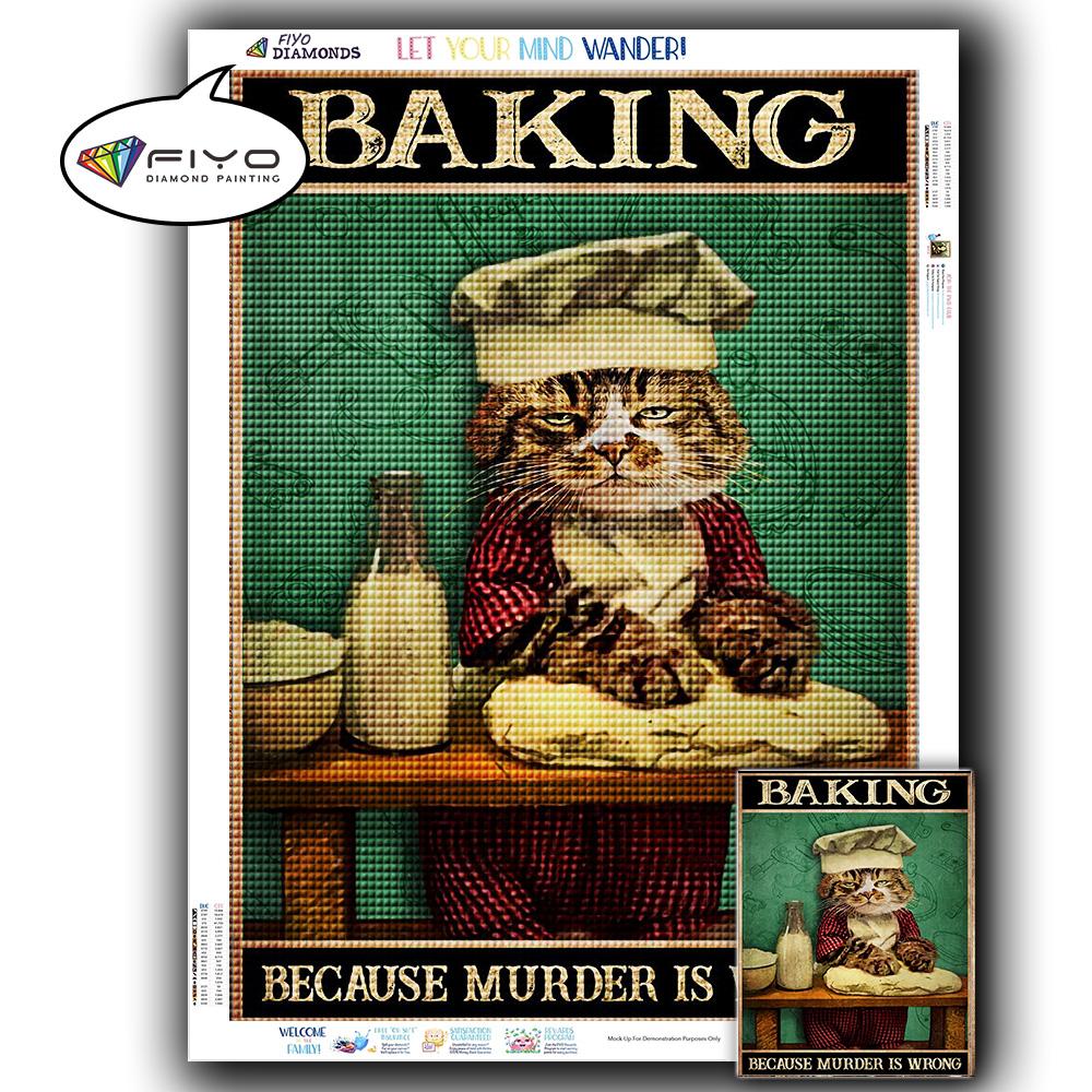 5D DIY Diamond Painting Black Cat Diamond Embroidery Vintage Cartoon Cross Stitch Picture Of Rhinestones Home Decor