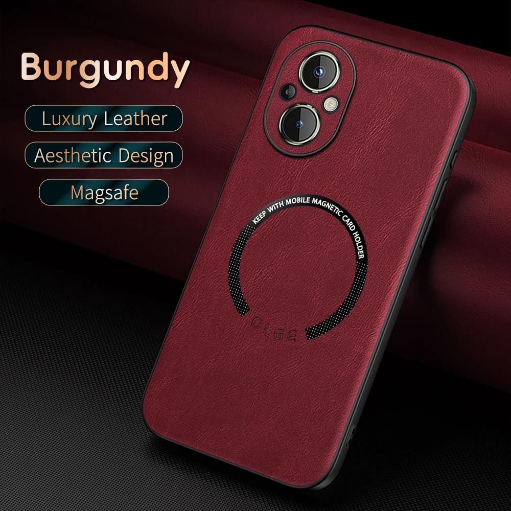 

Для OnePlus Nord N20 Чехол для телефона из ПУ кожи с коровьим узором с мелкими отверстиями, с магнитным кольцом снаружи, с мягкими краями, противоударный, против отпечатков пальцев OnePlus Nord N20 5G красный