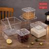 PC Acrylic Flip-top Jam Box with Lid for Milk Tea Shops - Transparent Sectional Tray for Pearl, Coconut Jelly, and Seasonings
