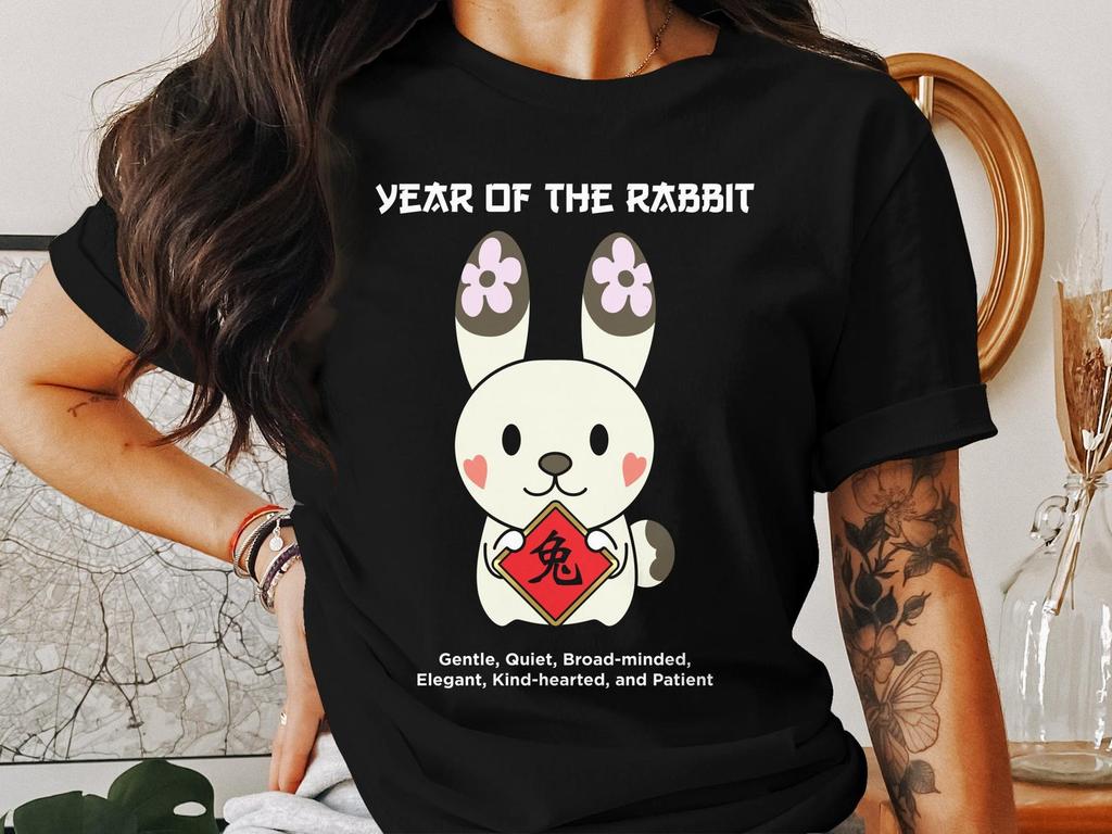 Year of the Rabbit T-Shirt, Chinese Zodiac Tee, Lunar New Year, Cute Rabbit, Chinese New Year Gift, Zodiac Sign Shirt