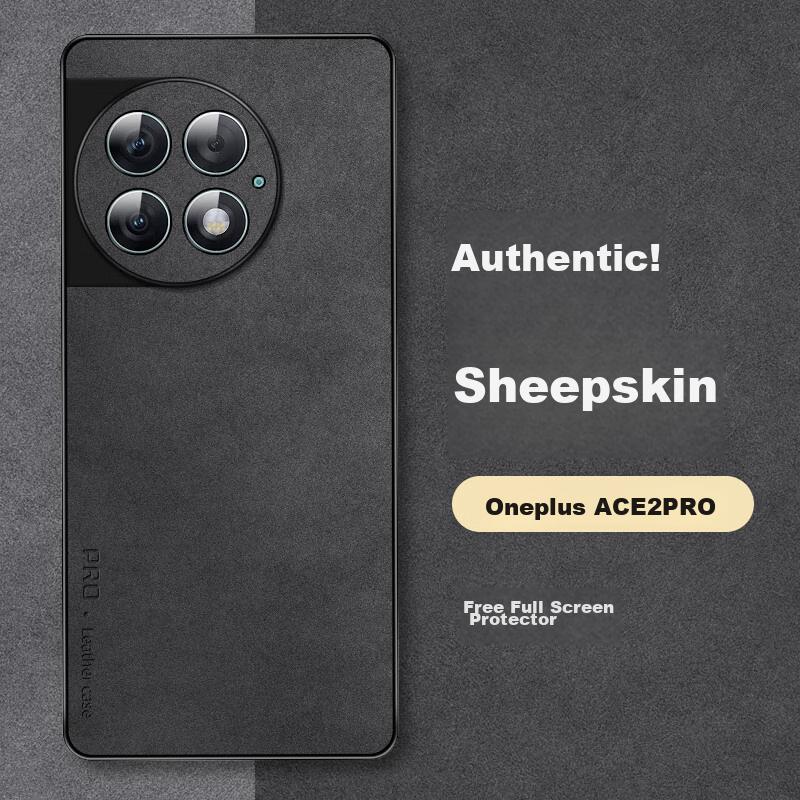 OnePlus Ace 2 Pro Phone Case, Ace 2 Pro Protective Cover, Shockproof Camera Full Protection Soft, Simple Luxury Outer Casen, Leather Cover In Black