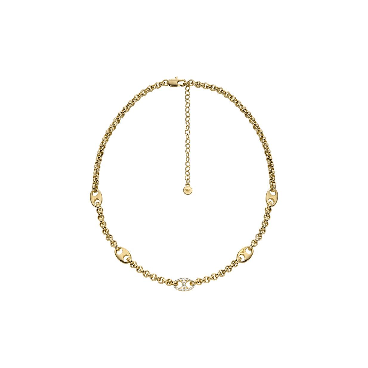 Emporio Armani Pig Nose Series Fashion Simple Versatile Necklace Women necklace Gold EGS3269710 Basic Packaging-Box