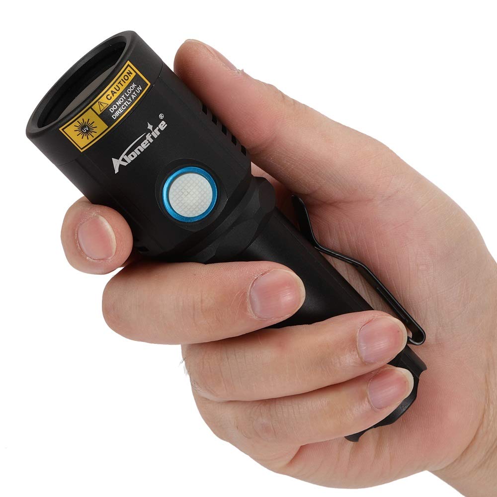 Alonefire X901UV 10W Black Light Powerful LED UV Light Wavelength 365nm UV Light USB Rechargeable Anisaki Light Discovery Checker Wood Lamp Inspection