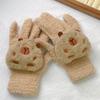 Capybara Coral Velvet Gloves Cycling Cute Gloves New Capybara Plush Gloves  Women