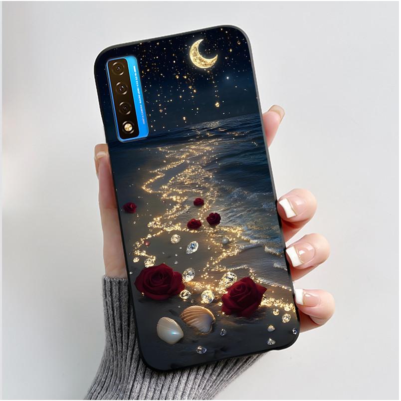 New Casing For TCL 20 5G 20S 20L 20L+ Flower Pattern Shockproof Cover For TCL 20 SE Fashion Cartoon Design Soft Black Case
