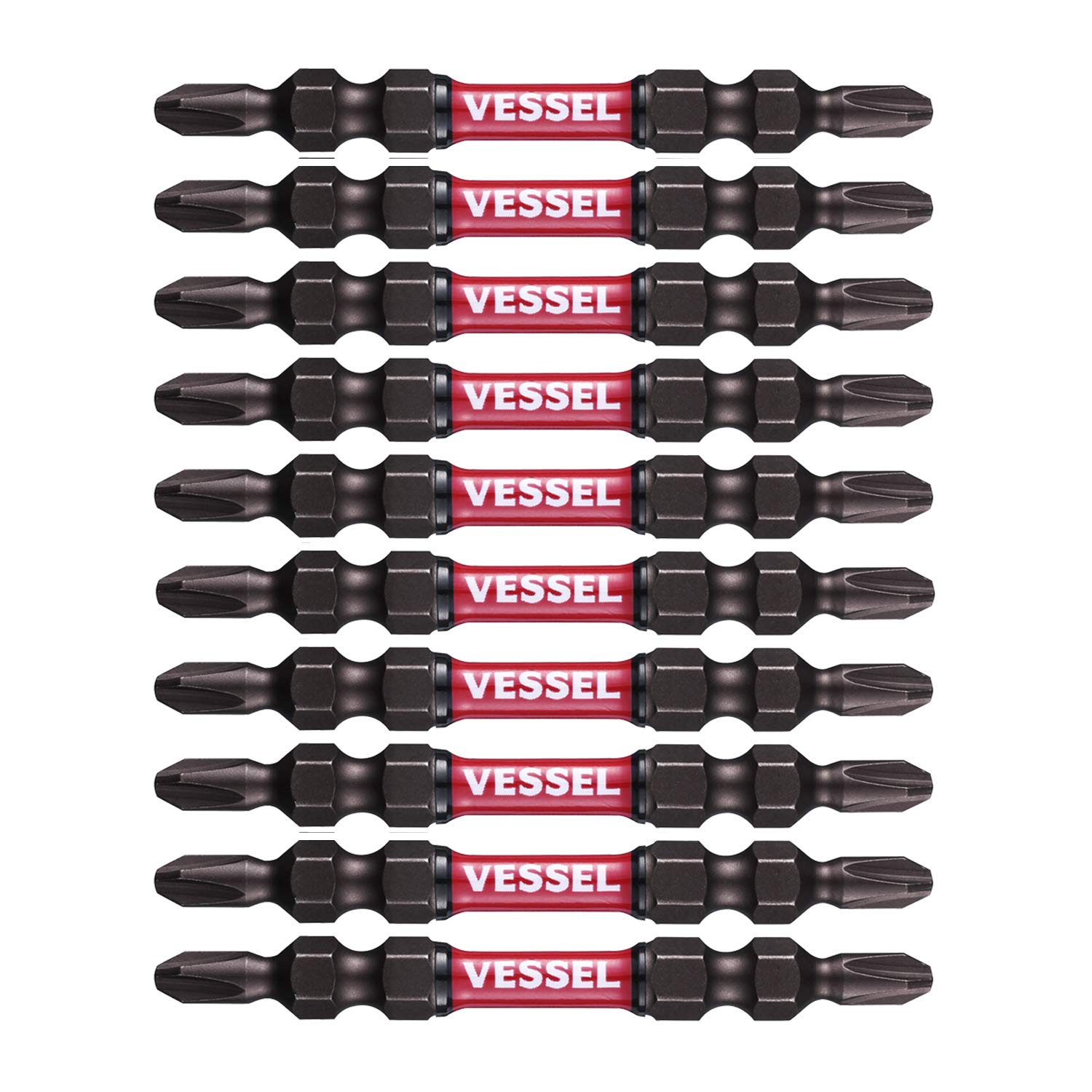 

VESSEL Sakisbo Slim Torsion Bit x x 65mm Set of 10 SDT10P2065F Double-Head +2 4.5
