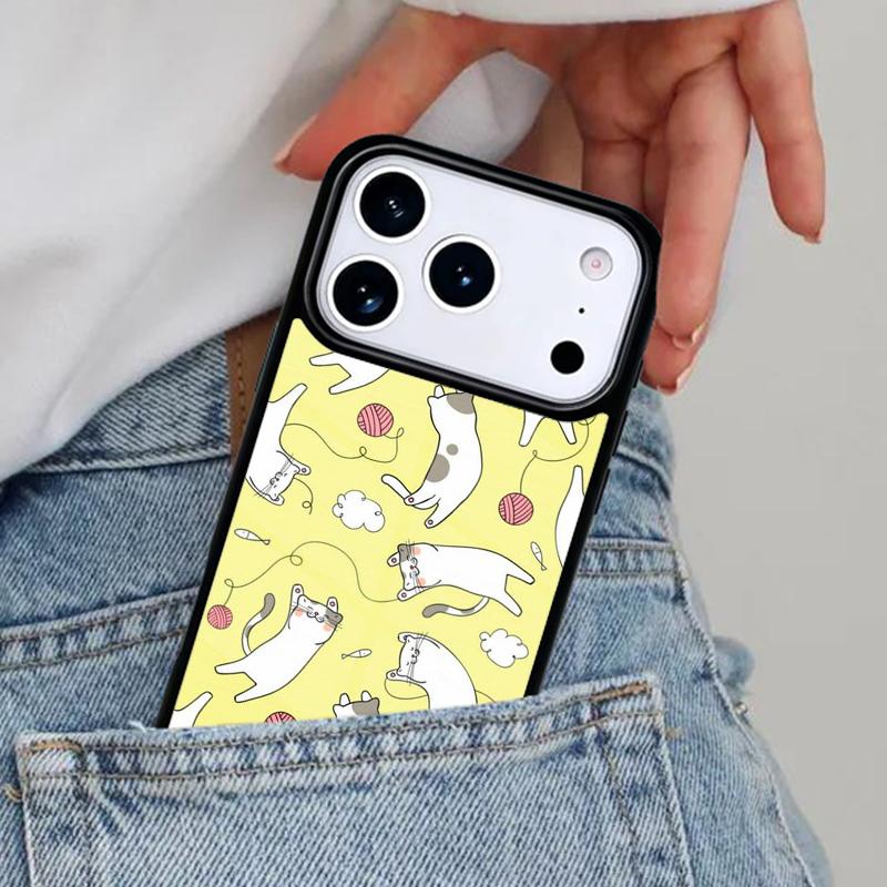 Katzenliebhaber Süße Tiere Cartoon Handyhülle für iPhone 16e 15 14 13 12 17 Pro Max Plus Air 17pro Hülle Coque