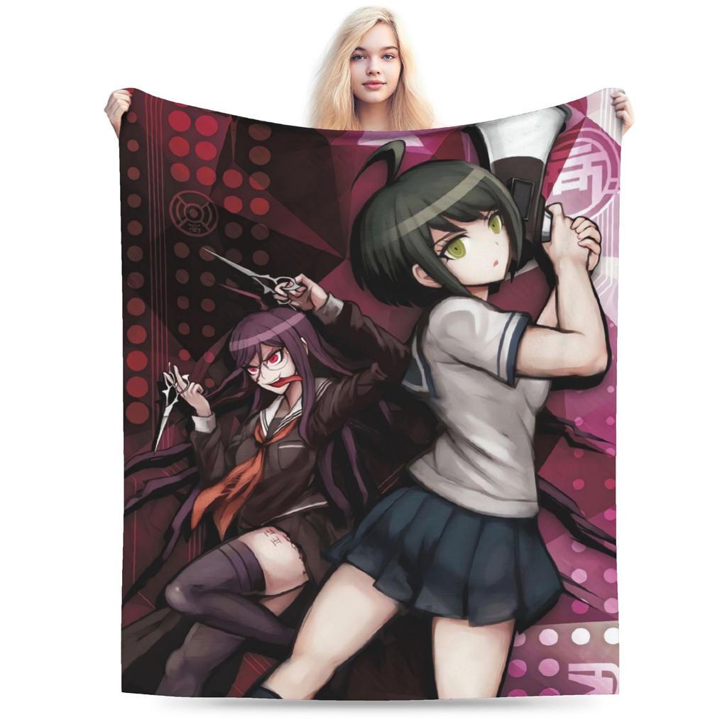 Anime Danganronpa Kawaii Blanket  Soft Novelty Plush Throw Blanket For Child Couch Chair Sofa Bed Flannel Bedspread Bed Cover