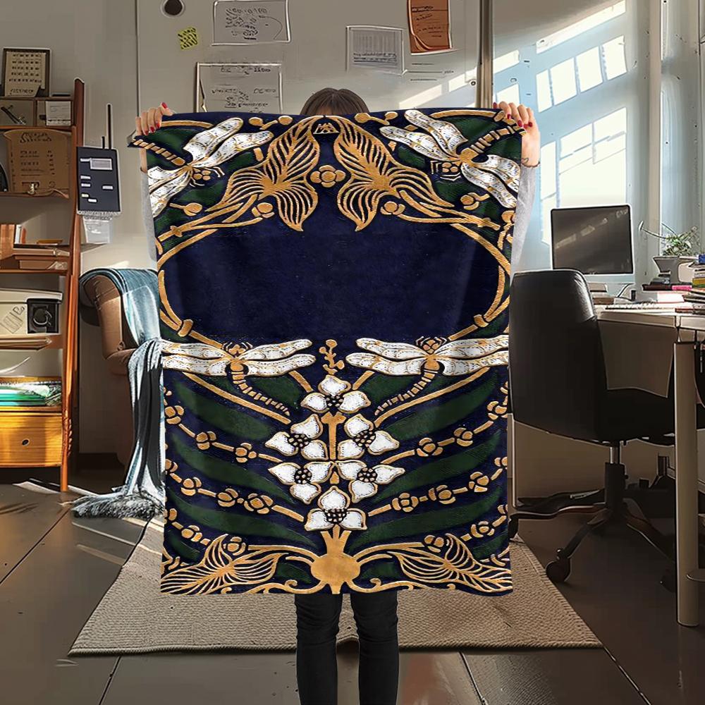 Couverture en flanelle imprimée avec des motifs vintage et magnifiques, Haute qualité, Confortable pour toutes les saisons, Décoration intérieure, Chaleur et confort, Parfait pour les cadeaux de Noël