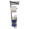 Elegant Iron Standing Tissue Dispenser Large Capacity Modern Floor Mounted Toilet Paper Stand for Homes Office Or Travel