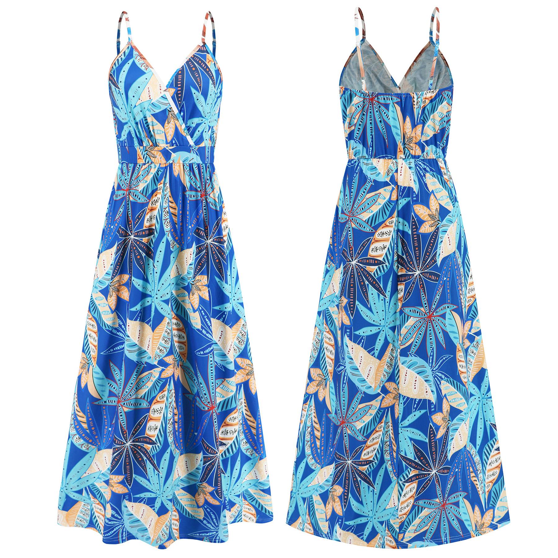 

Тонкое платье на подтяжках с цветочным принтом без рукавов Patry в пляжном стиле, женская одежда XL