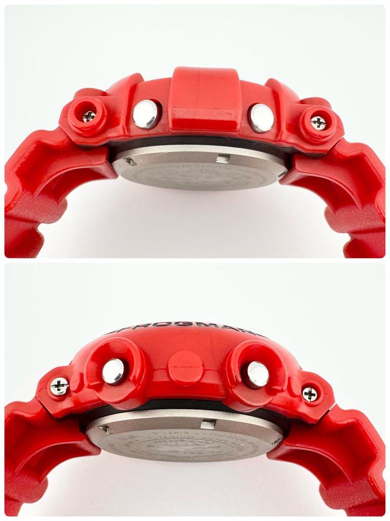 [USED] Rare, good condition Casio G-Shock Frogman special edition watch with red LCD display and red frog logo.