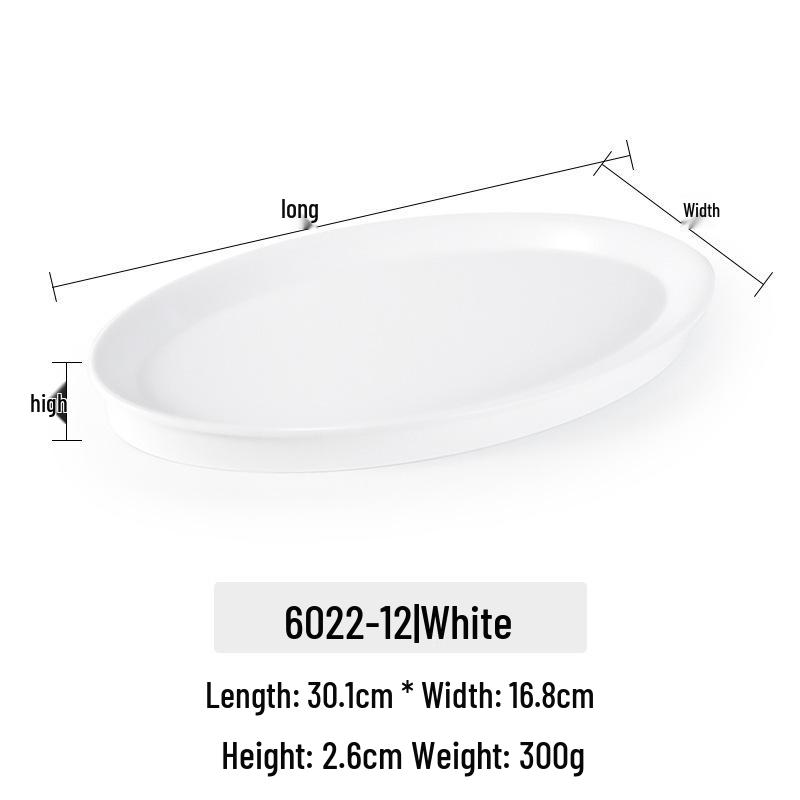 Kaibaiya Large Oval Melamine Fish Platter – Artistic Cold Dishware for Hotels