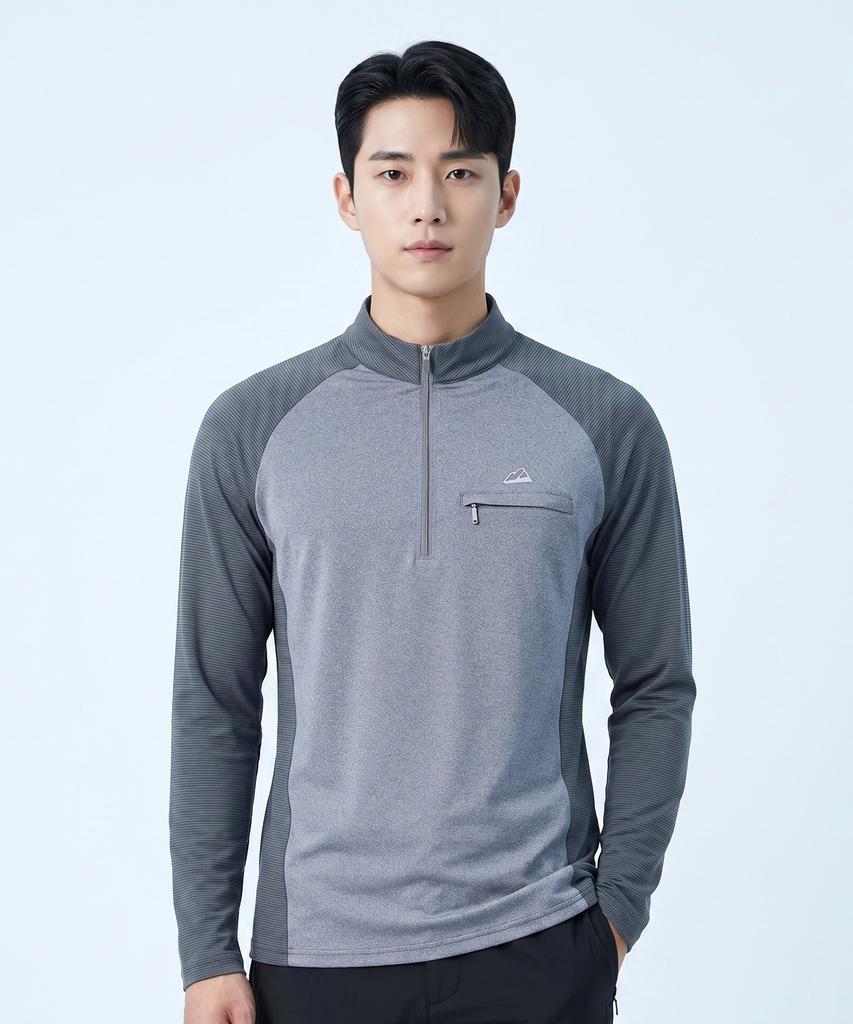 EXTRASPORTY Ocean Blue Men'S Cooling Zip-Up T-Shirt 4 Colors