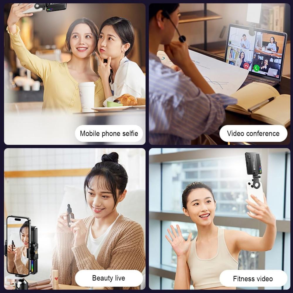 RGB Camera Light Pocket LED Fill Lights for Video Recording Selfie Light Full Color 3000-9900K with Clip 1500mAh Rechargeable