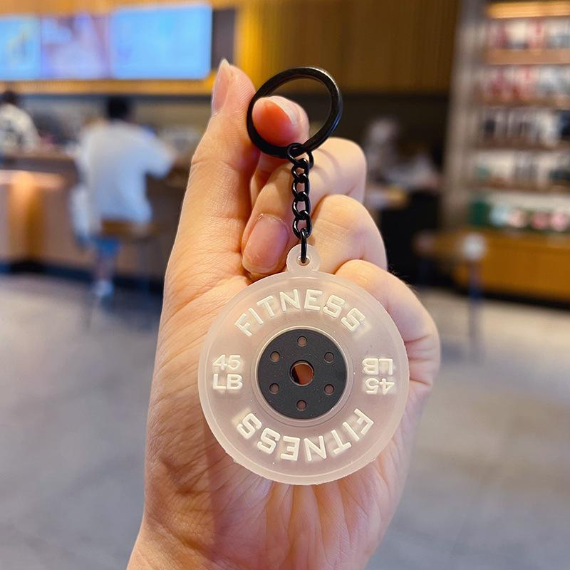 2025 New Barbell Keychain Silicone Dumbbell Keychain Gym Gifts For Gym Lovers Fitness Trainer Gift Backpack Car Key Pendant