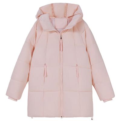 Autumn and Winter New Thickened Warm Cotton-padded Clothes Women's Medium and Long Hooded Bread Clothes Cotton Clothes Jacket