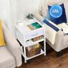 Nightstands with Charging Station,End Tables Living Room with USB Ports and Outlets Nightstand for Small Spaces Fabric Drawer