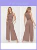 Fashion Sleeveless Tank Top And Wide Leg Pants Set With Pockets For Casual Summer Wear