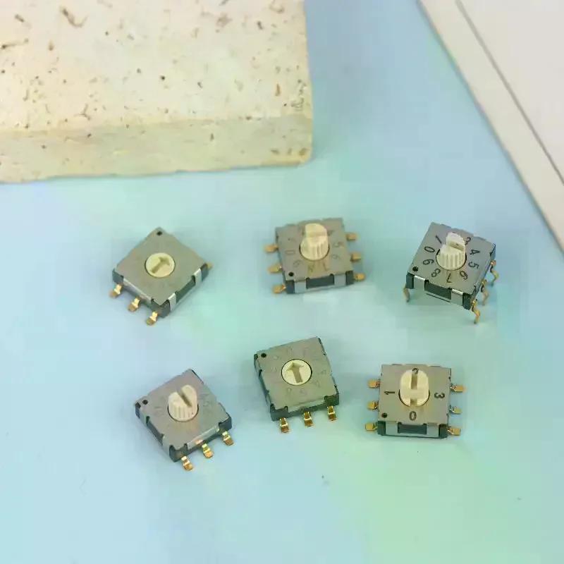 2Pcs Mini Encoder Rotary Encoder Switch BCD8421 Multi Gear Band Knob Switch SMD Band Switch