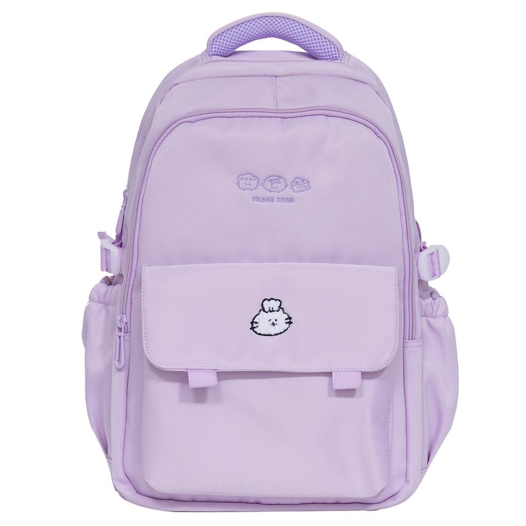 Schoolbag Cute Cure Soft Moe Cartoon Embroidered Backpack Female Milk Fufu Taro Purple Primary and Secondary School Student Lightweight Backpack
