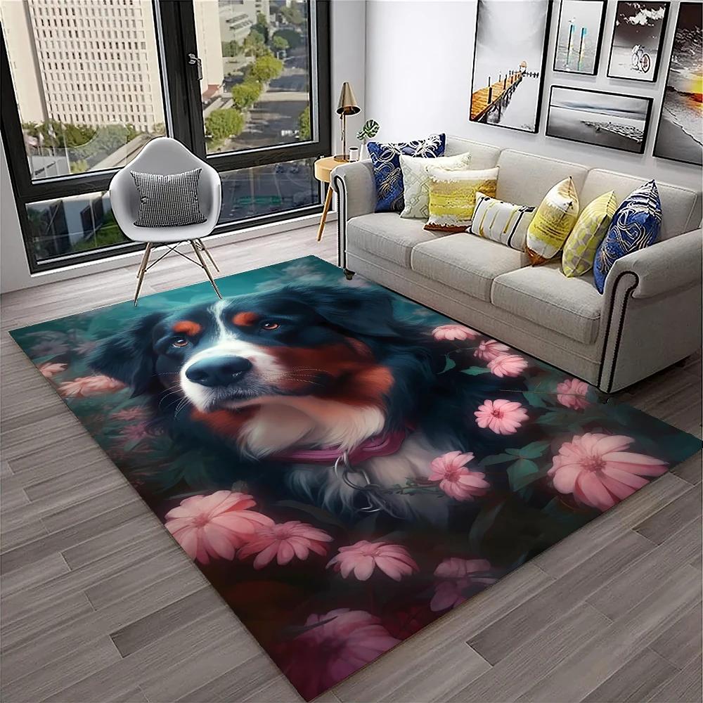 Cute Dog Samoye,Chihuahua,Koki Pomeranian Husky Cartoon Carpet Rug for Home Living Room Bedroom Sofa Doormat Decor,kid Non-slip