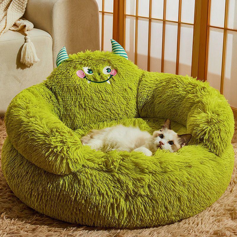 Plush Winter Pet Bed for Dogs and Cats - Warm, Thick, Round Design for All Sizes