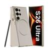 Magnetic Wireless Charging Case Galaxy S26 Ultra S25 Curved PU Leather With Nickel Ring Anti-Slip Shockproof PC