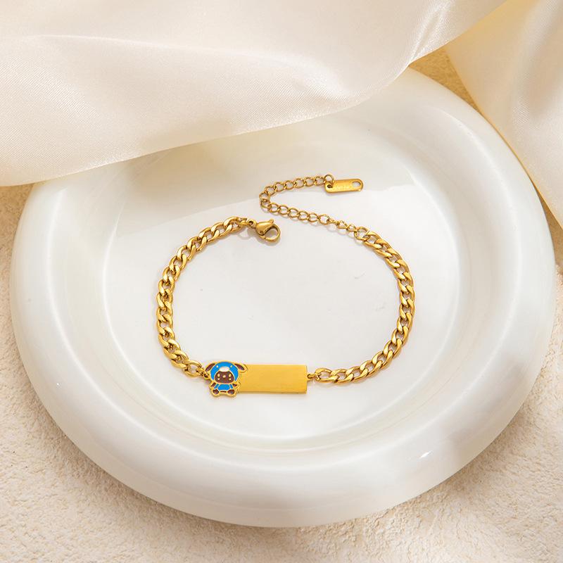 Stainless Steel Puppy Tag Bracelet: Stylish, Creative, and Versatile Light Luxury Jewelry
